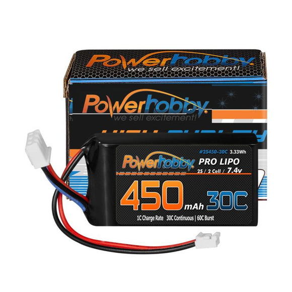 Power Hobby - 2S 450mAh 30C Upgrade Lipo Battery for Axial SCX24