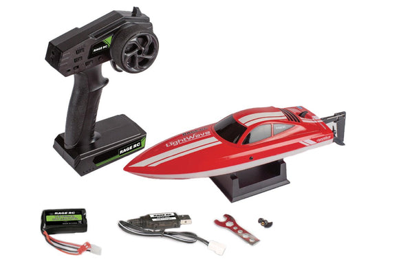 Rage R/C - LightWave Electric Micro RTR Boat; Red