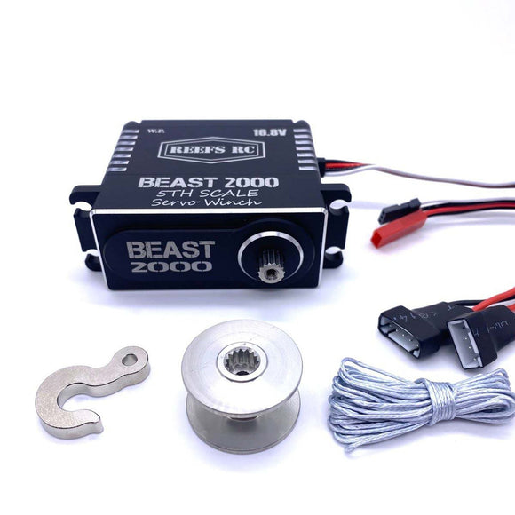 Beast 2000 1/5th Scale Servo Winch w/Spool, Hook & Syn Line