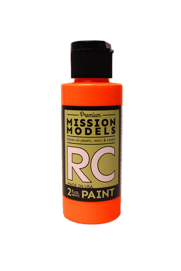 Mission Models - Water-based RC Paint, 2 oz bottle, Fluorescent Racing Bright Orange