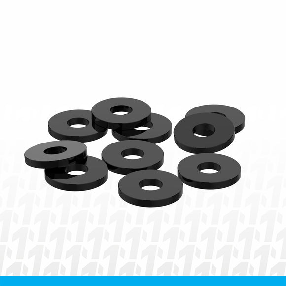 3x8x1mm Precision Aluminum Shims, Black, (10 pcs)