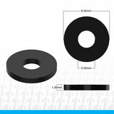 3x8x1mm Precision Aluminum Shims, Black, (10 pcs)