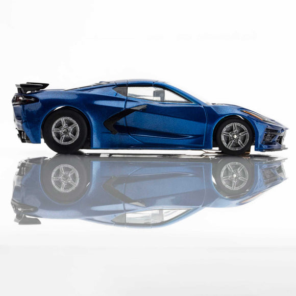 HO Corvette C8 Slot Car, Metallic Riptide Blue