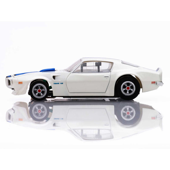 1970 Firebird TransAm, White/ Blue, HO Scale Slot Car