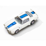 1970 Firebird TransAm, White/ Blue, HO Scale Slot Car