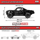 1/16 MOJAVE GROM 4X4 RTA KIT Brushed Desert Truck (Battery & Charger Included), Clear/Black