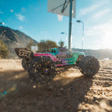 Arrma 1/16 MINI KRATON 3S DSC 4X4 RTR Brushless Speed Truck (Battery & Charger Included), Teal/Pink
