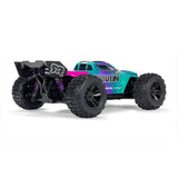 Arrma 1/16 MINI KRATON 3S DSC 4X4 RTR Brushless Speed Truck (Battery & Charger Included), Teal/Pink