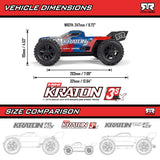 Arrma 1/16 MINI KRATON 3S DSC 4X4 RTR Brushless Speed Truck (Battery & Charger Included), Teal/Pink