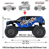 Arrma 1/10 GORGON 4X2 MEGA 550 Brushed Monster Truck RTR