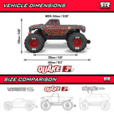 1/10 QUAKE 223S 2WD RTR Brushless Monster Truck, Purple