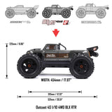 Arrma OUTCAST 4X4 4S BL 1/10TH 4WD STUNT TRK (GUNMETAL)