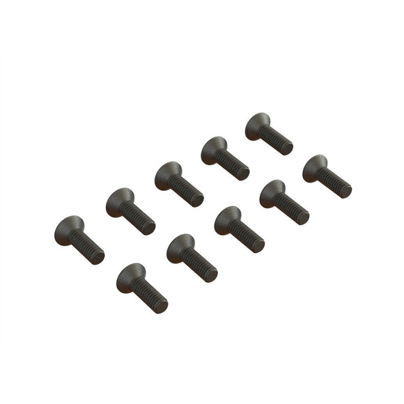 Flat Head Hex Machine Screw, M2.5x8mm (10)