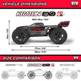 1/8 KRATON 4X4 6S EXB BLX BRUSHLESS V6 SPEED TRUCK RTR, BLACK