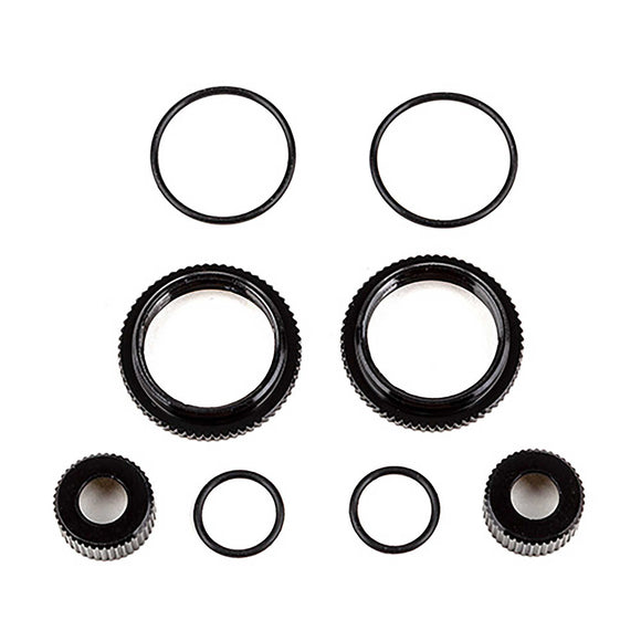 13mm Aluminum Shock Collar and Seal Retainer Set, Black