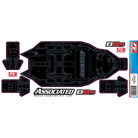 RC10B6.4 FT Chassis Protective Sheet, +3mm, Printed