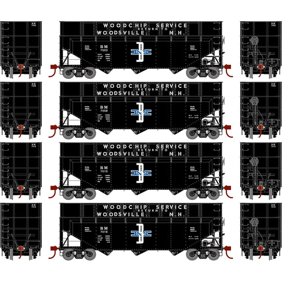 HO 40' Wood Chip Hopper with Load, BM #7503 / 7508 / 7510 / 7516 (4)