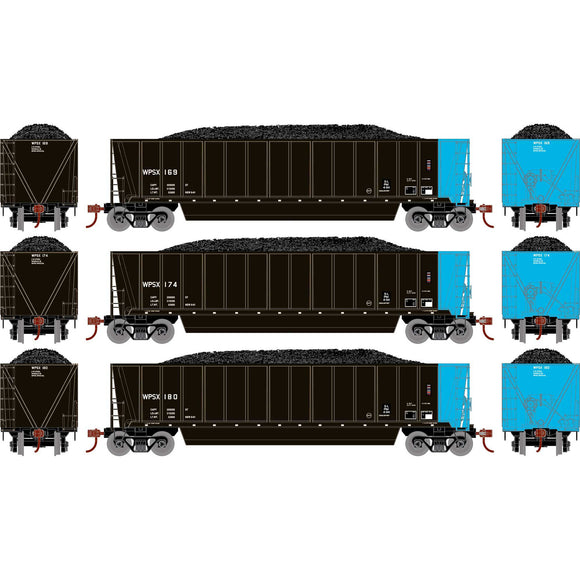 HO ATH Berwick Bathtub Gondola with Load, WPSX #169/174/180 (3)