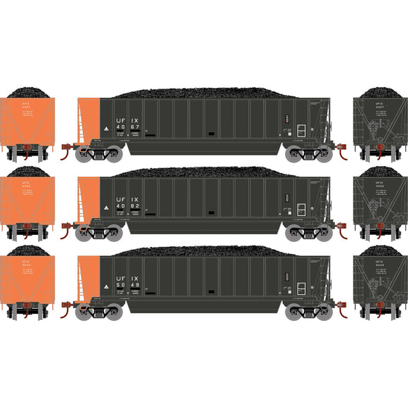 HO ATH Berwick Bathtub Gondola with Load, UFIX Primed For Grime #4067/4082/5049 (3)