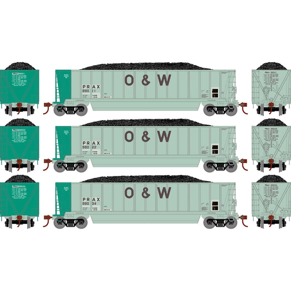 HO ATH Berwick Bathtub Gondola with Load, PRAX Primed For Grime #99011/99022/99034 (3)