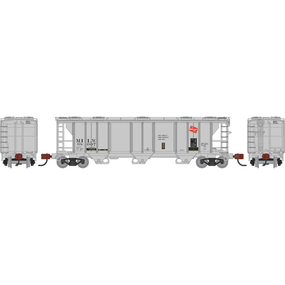 N PS-2 2893 3-Bay Covered Hopper, MILW Primed For Grime #98007
