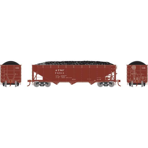 HO 40' Offset Coal Hopper with Load, ATSF #78511