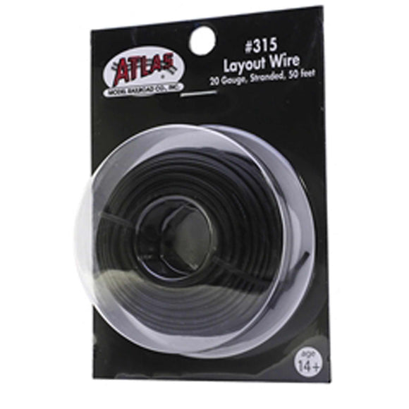 Black Wire (Stranded, #20 AWG; 50' Spool)