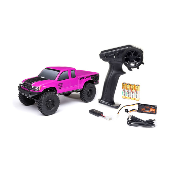 1/24 SCX24 Base Camp 4x4 Rock Crawler Brushed RTR - Pink