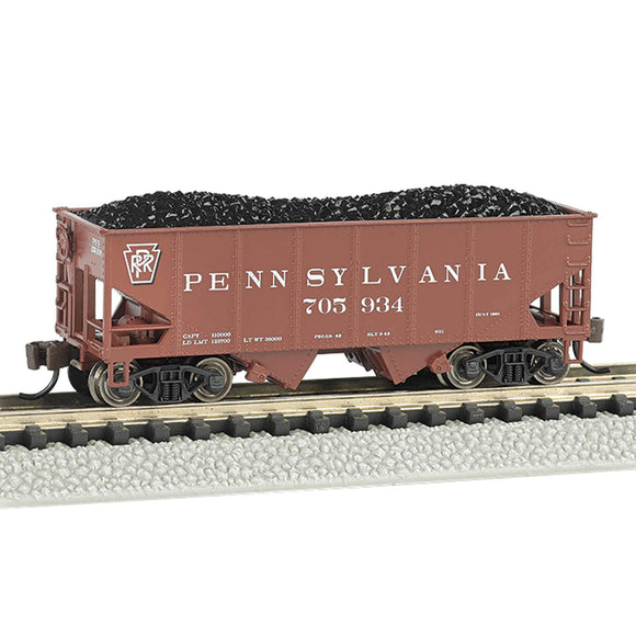 N 55-Ton 2-Bay Hopper PRR Tuscan Red #705934