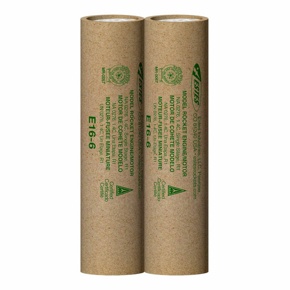 E16-6 29mm Model Rocket Engine (2pk)