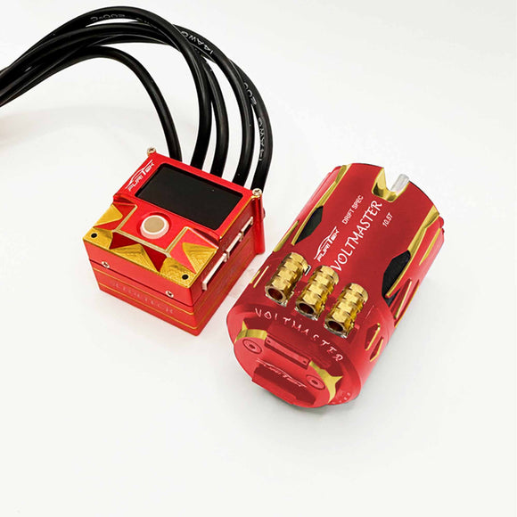 SlideVolt Drift Combo: SlideTech ESC & Voltmaster Brushless Motor, Crimson Gold