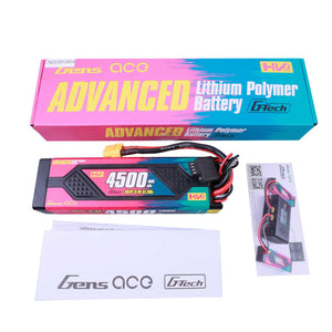 Gens ace G-tech Advanced 4500mAh 11.4V 100C 3S1P HardCase Lipo Battery with XT60