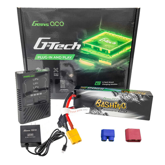 G-Tech Bundle: 5200mAh 2S 35C hardcase XT60/EC3/Deans unversal plug + iMars Mini charger