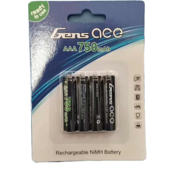 High Power Rechargeable NiMH AAA Batteries, 1.2V 750mAh (4)