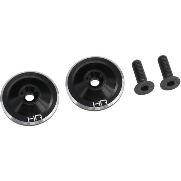 Large Wing Button, Aluminum, Black (2): 1/8 ARRMA BLX