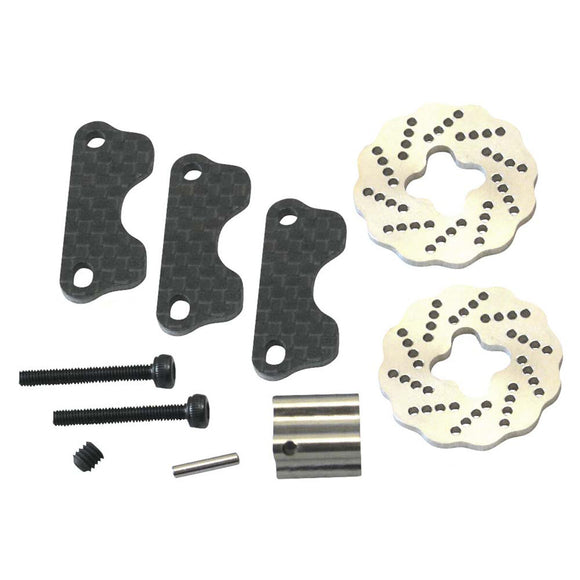 Carbon Dual Steel Wave Brake Disk Kit: Traxxas Jato 3.3