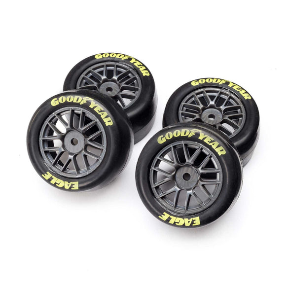 Losi Goodyear Eagle Mounted Tires, Soft (4): NASCAR