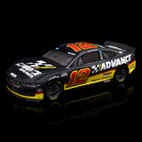 Losi 1/12 NASCAR RC Racecar Ryan Blaney No. 12 2025 Advance Auto Ford Mustang 2S AWD RTR Brushed On-Road (Battery & Charger included, Black