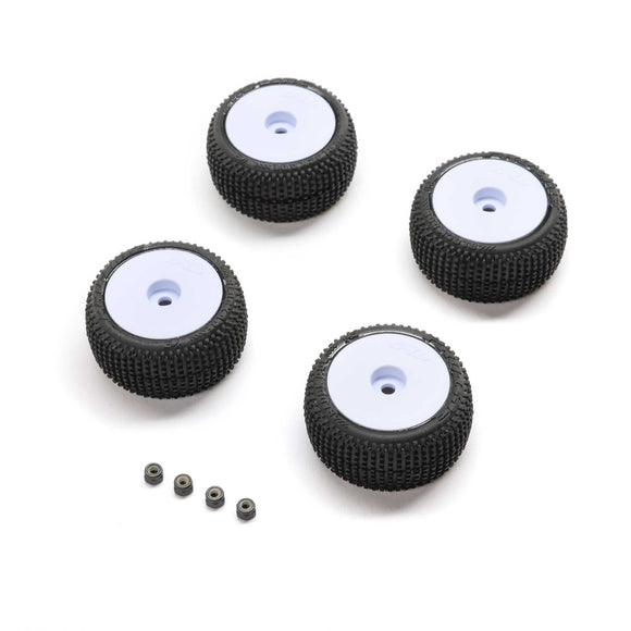 Pro-Line Blockade Tire, Proline OE, Wheel, White, Mounted: Micro-T