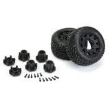 Pro-Line 1/10 Street Fighter LP Fr/Rr 2.8" MT Tires Mounted 12mm Blk Raid (2)