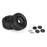 Pro-Line Trencher 5.7in Tires Mounted on Raid Black 8x48 Removable 24mm Hex Wheel 2 for X-MAXX, KRATON 8S & Other Large Vehicles Front or Rear