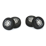 Mirage TT F/R Tires Mounted 12mm Hex Satin Silver Impulse (4) for Arrma Mojave Grom