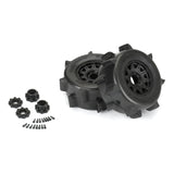 1/8 Sand Paw HP BELTED F/R 3.8" MT Tires Mounted 17mm Black Raid (2)