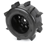 1/8 Sand Paw HP BELTED F/R 3.8" MT Tires Mounted 17mm Black Raid (2)