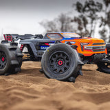 1/8 Sand Paw HP BELTED F/R 3.8" MT Tires Mounted 17mm Black Raid (2)