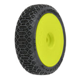 Electron 2.0 F/R Tires Mounted 7mm Yellow (4) for Losi Micro-B