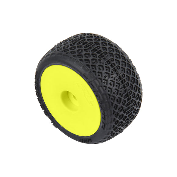 Electron 2.0 F/R Tires Mounted 7mm Yellow (4) for Losi Micro-B
