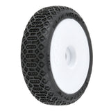 Pro-Line Electron 2.0 F/R Tires Mounted 7mm White (4) for Losi Micro-B