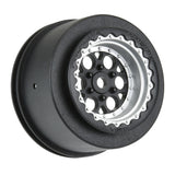1/16  Showtime+ Rear 8mm Hex Wheels Black/Silver (2): Losi Mini Drag