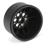 1/16  Showtime+ Rear 8mm Hex Wheels Black/Silver (2): Losi Mini Drag